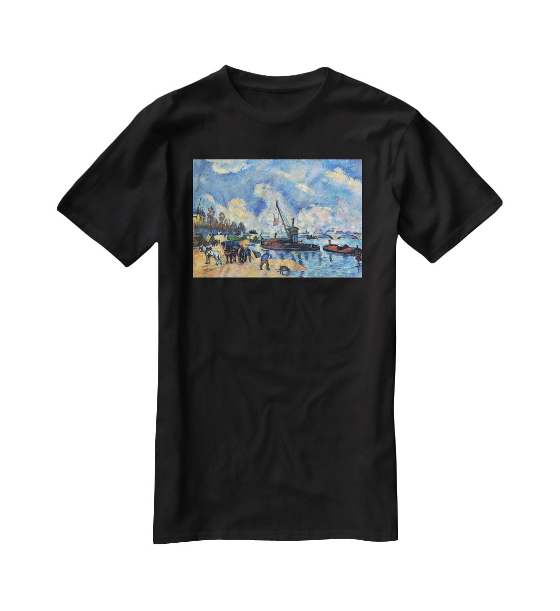 The Seine at Bercy by Cezanne T-Shirt - Canvas Art Rocks - 1