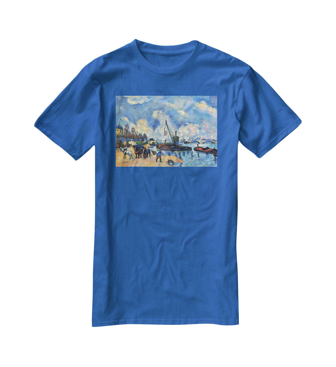 The Seine at Bercy by Cezanne T-Shirt - Canvas Art Rocks - 2