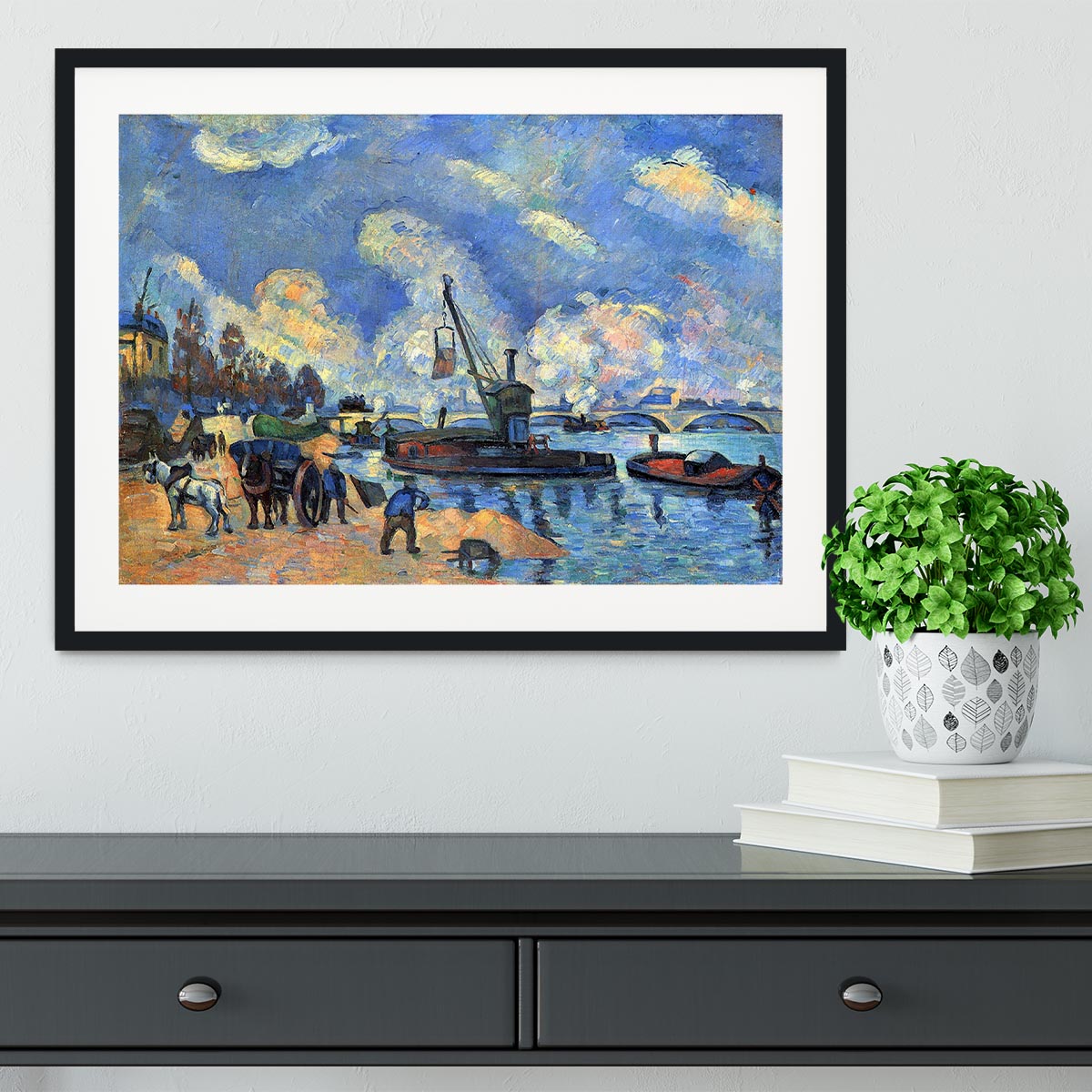 The Seine at Bercy by Cezanne Framed Print - Canvas Art Rocks - 1