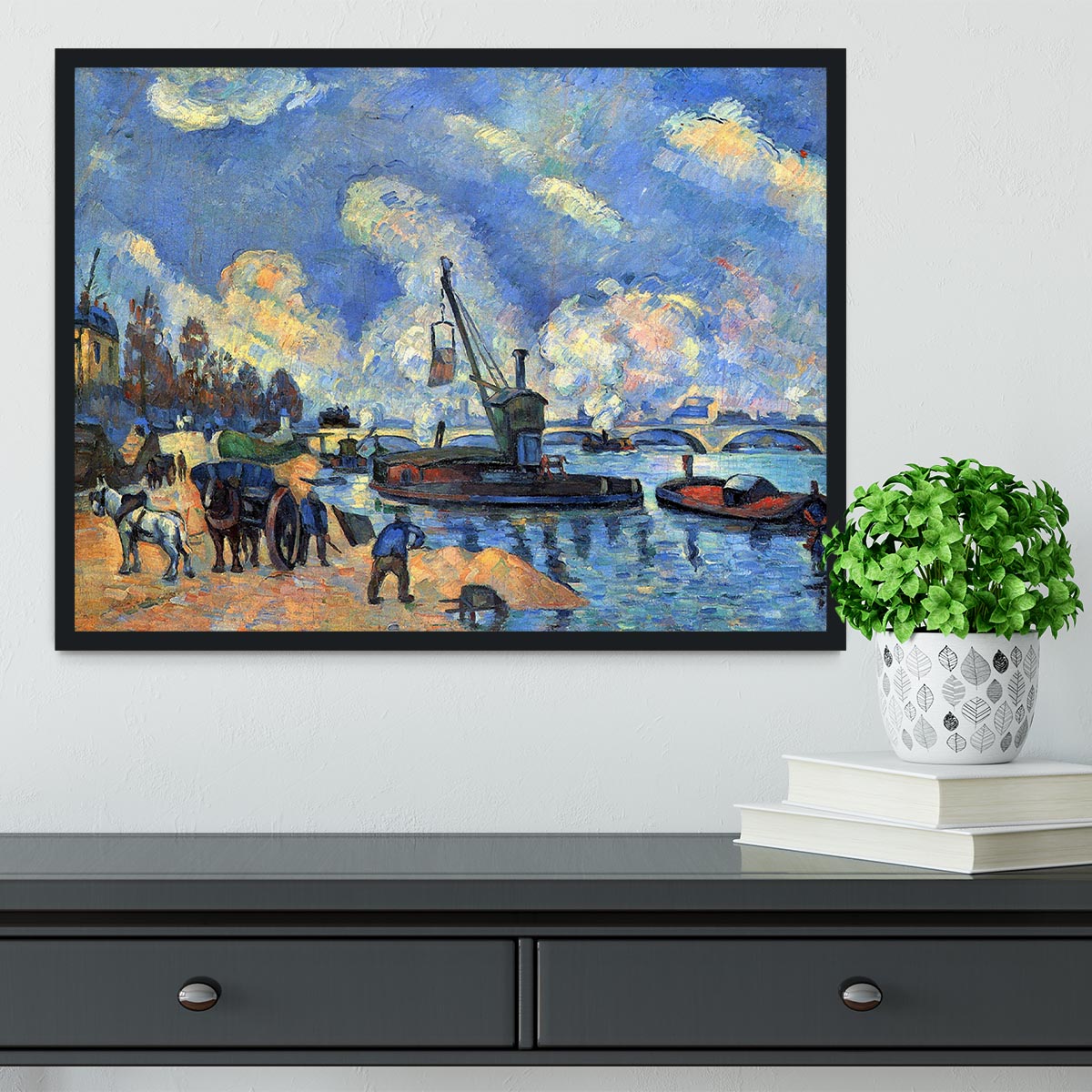 The Seine at Bercy by Cezanne Framed Print - Canvas Art Rocks - 2