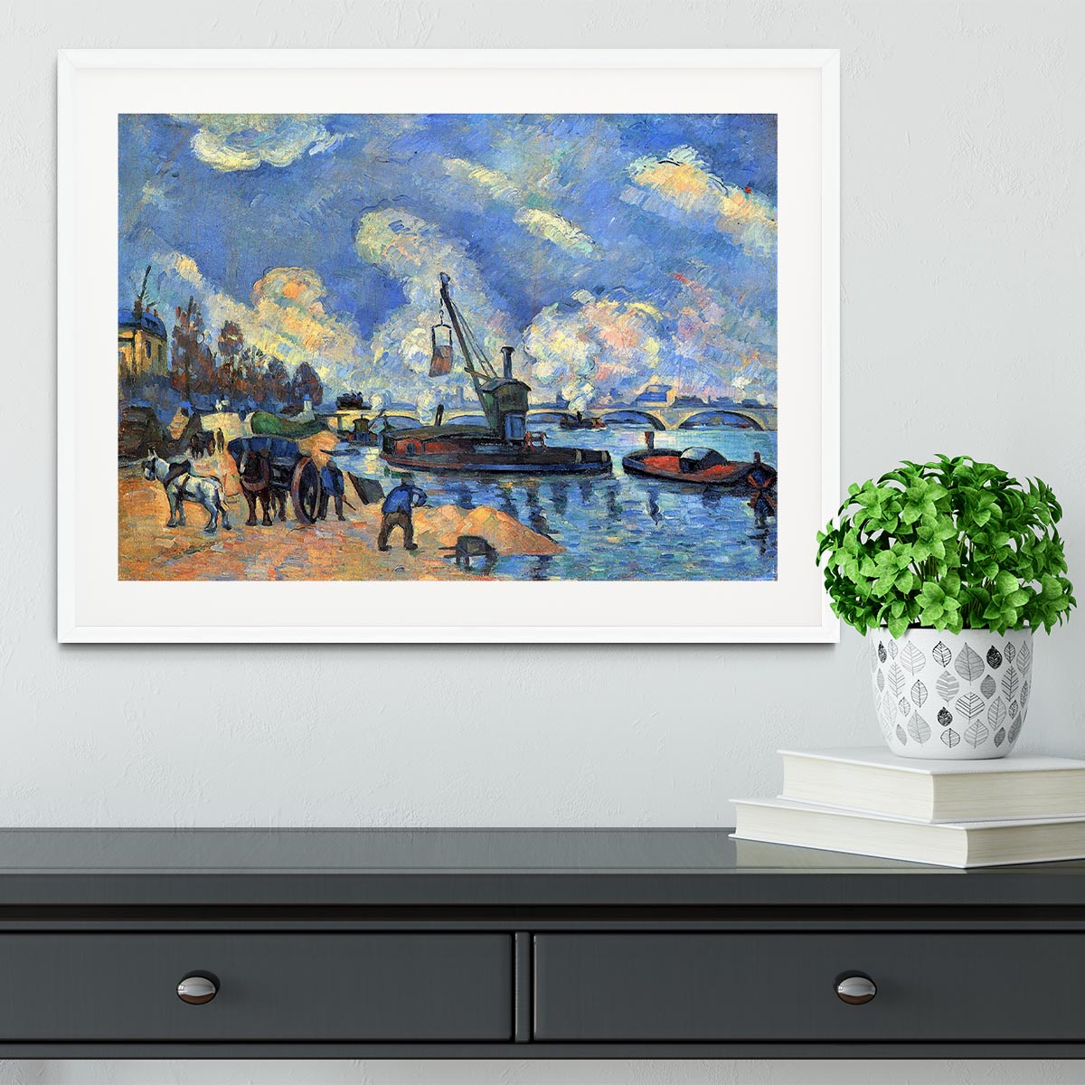 The Seine at Bercy by Cezanne Framed Print - Canvas Art Rocks - 5