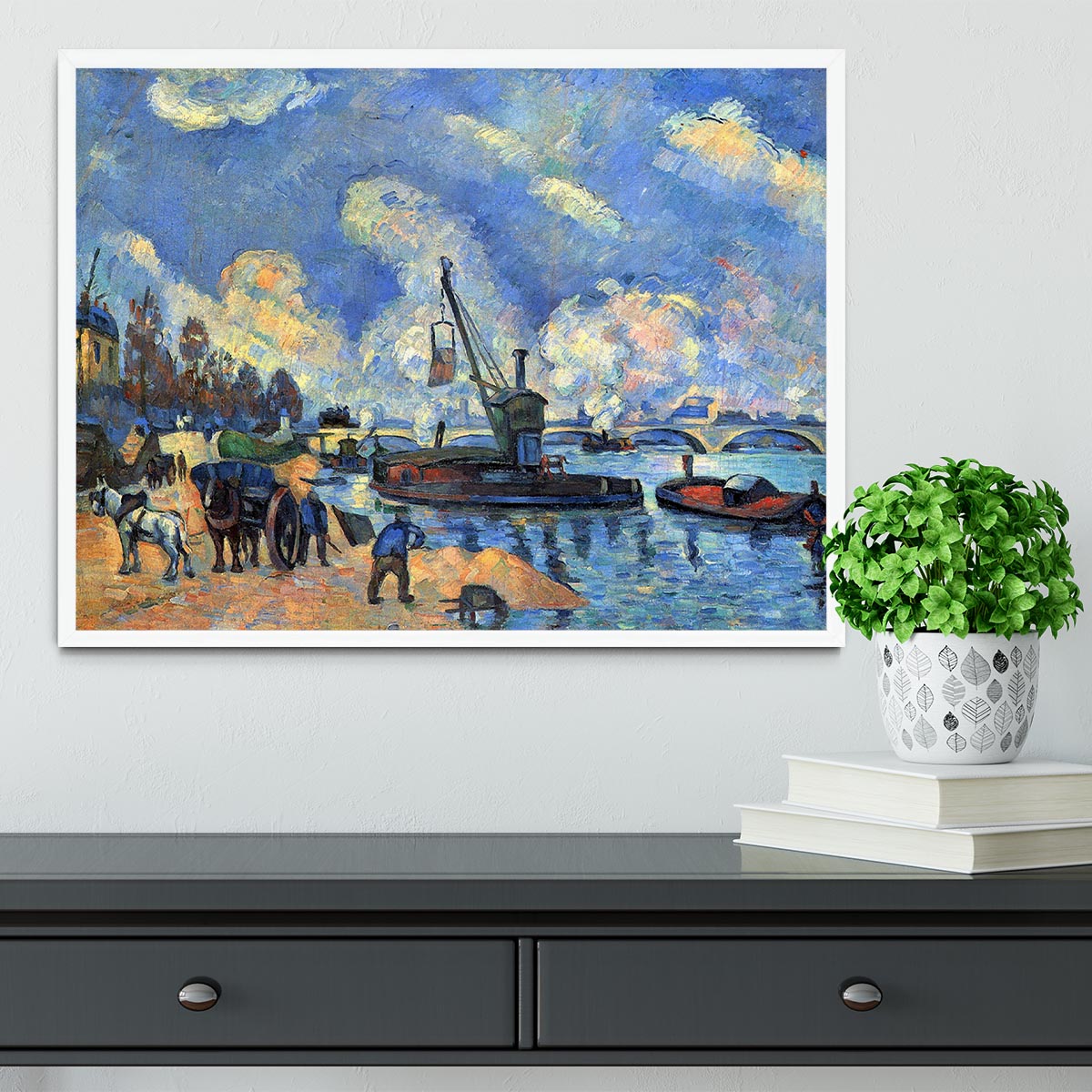 The Seine at Bercy by Cezanne Framed Print - Canvas Art Rocks -6
