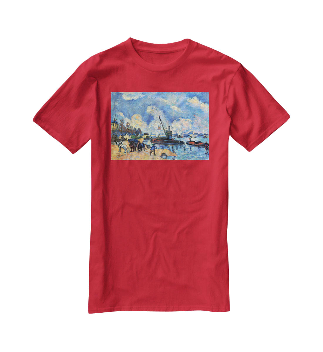 The Seine at Bercy by Cezanne T-Shirt - Canvas Art Rocks - 4