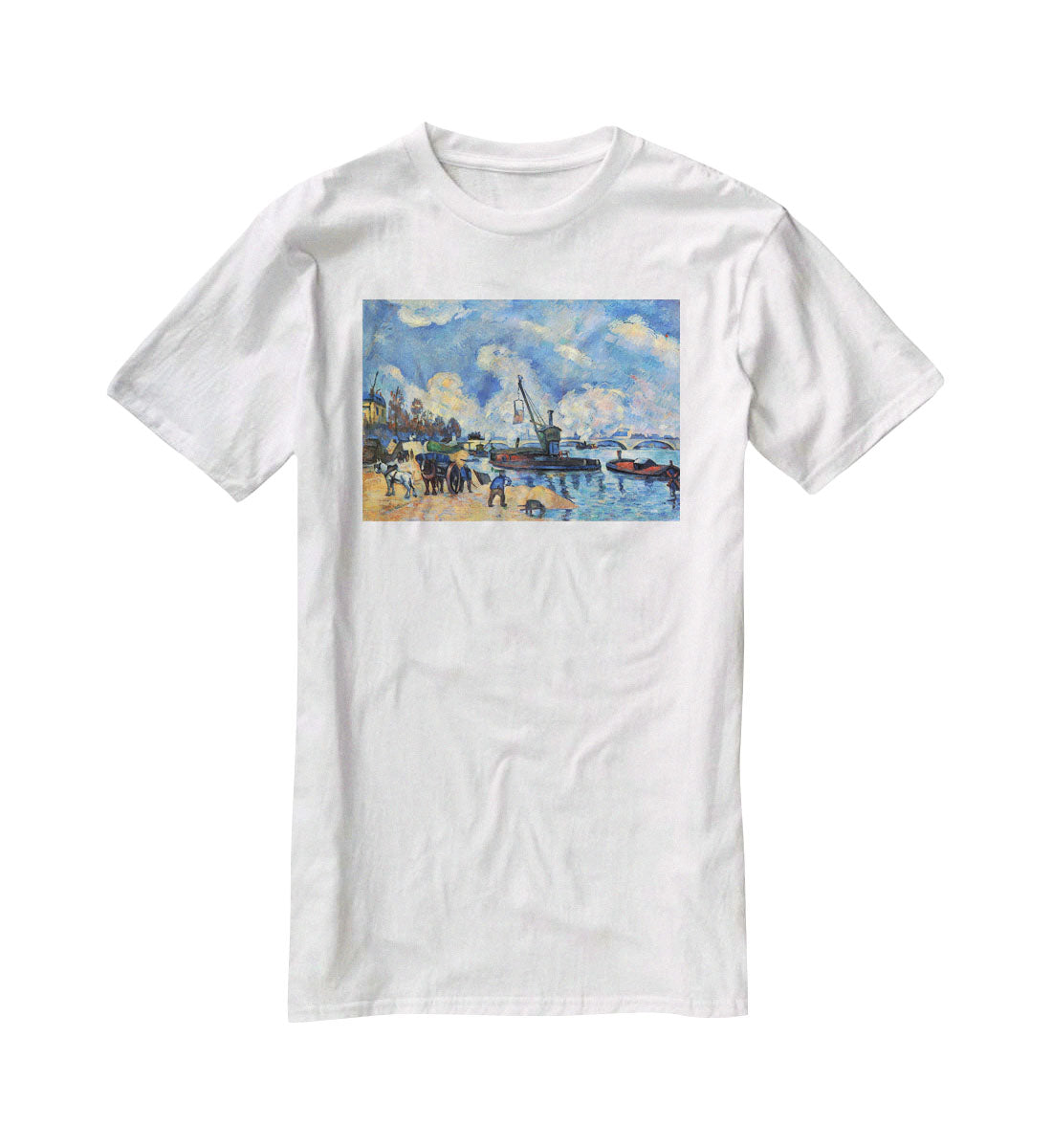 The Seine at Bercy by Cezanne T-Shirt - Canvas Art Rocks - 5