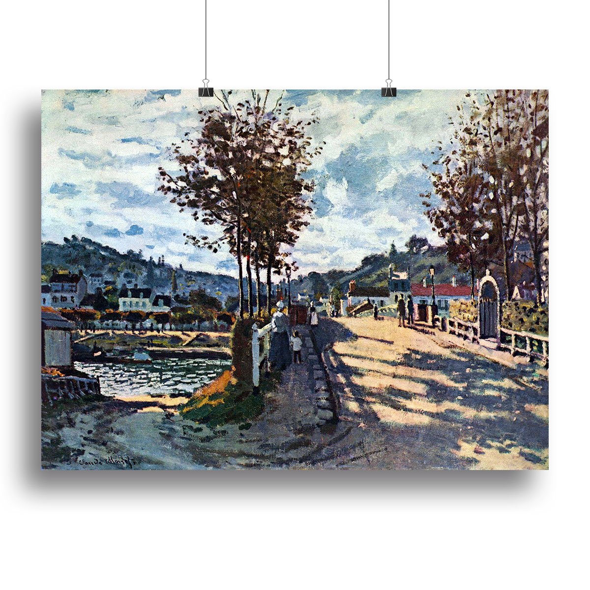 The Seine at Bougival by Monet Canvas Print or Poster