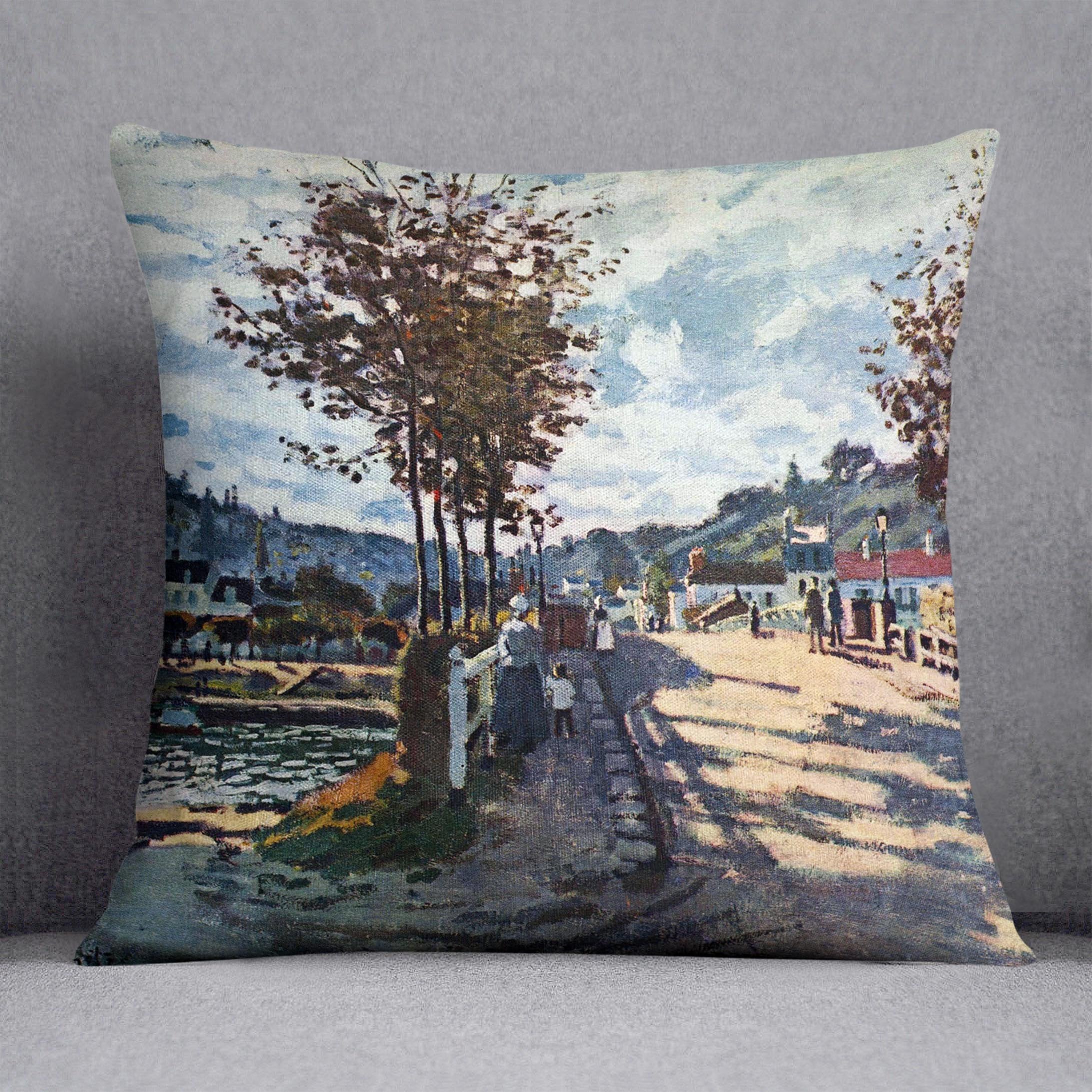 The Seine at Bougival by Monet Throw Pillow