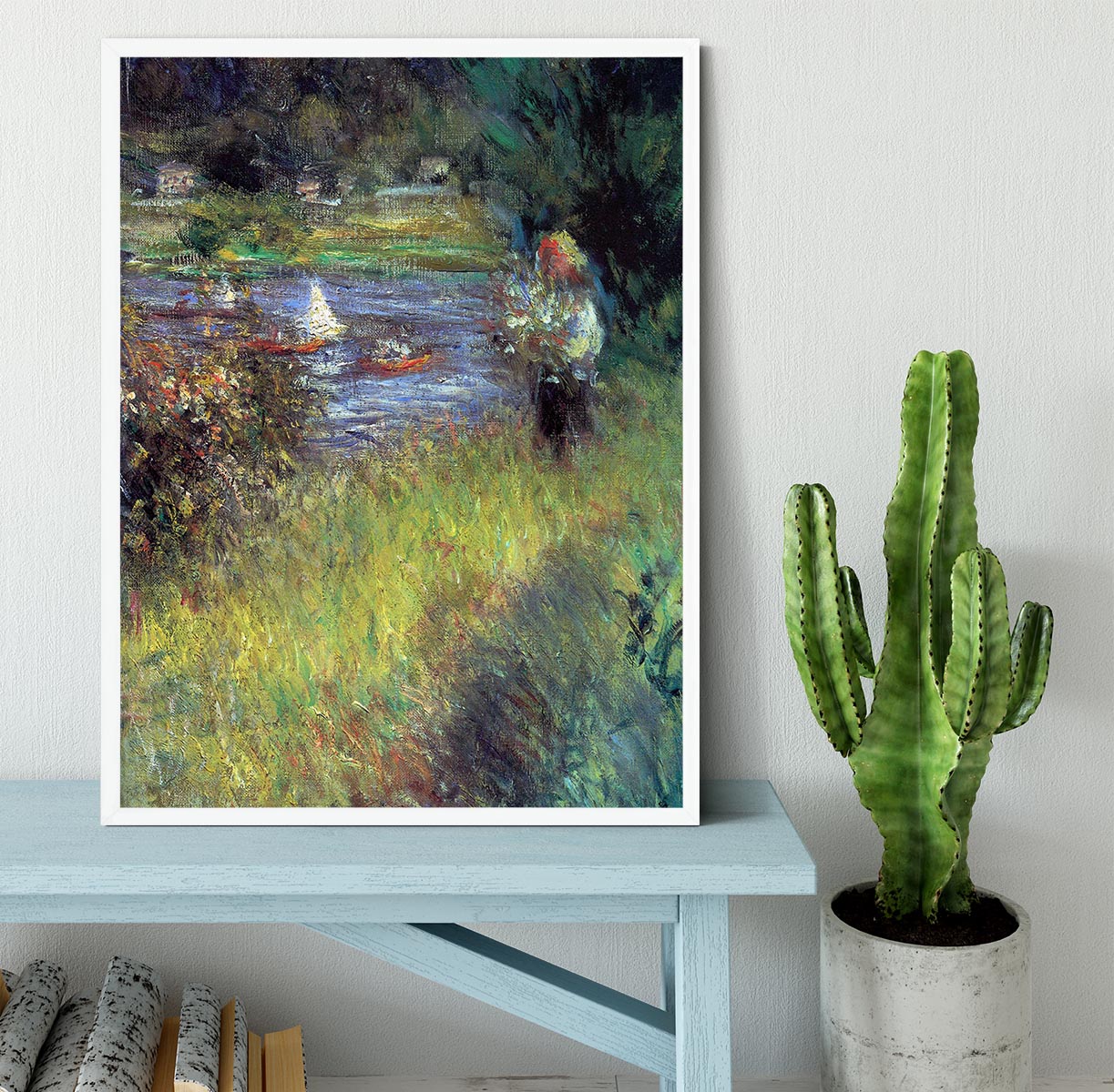 The Seine at Chatou Detail by Renoir Framed Print - Canvas Art Rocks -6