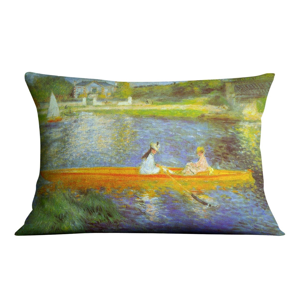 The Seine by Renoir Throw Pillow