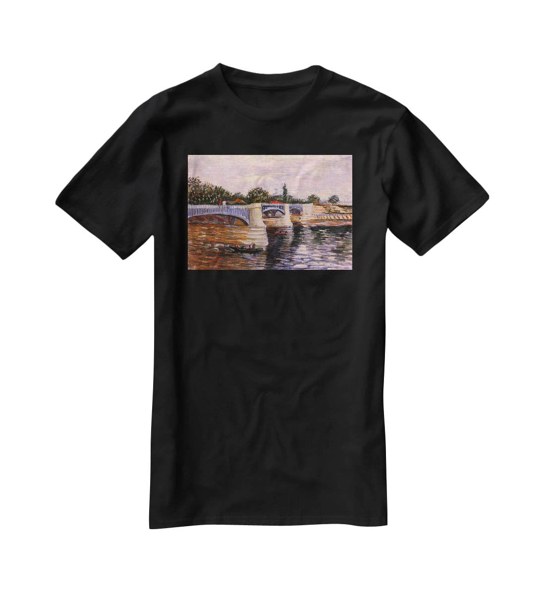The Seine with the Pont del Grande Jette by Van Gogh T-Shirt - Canvas Art Rocks - 1