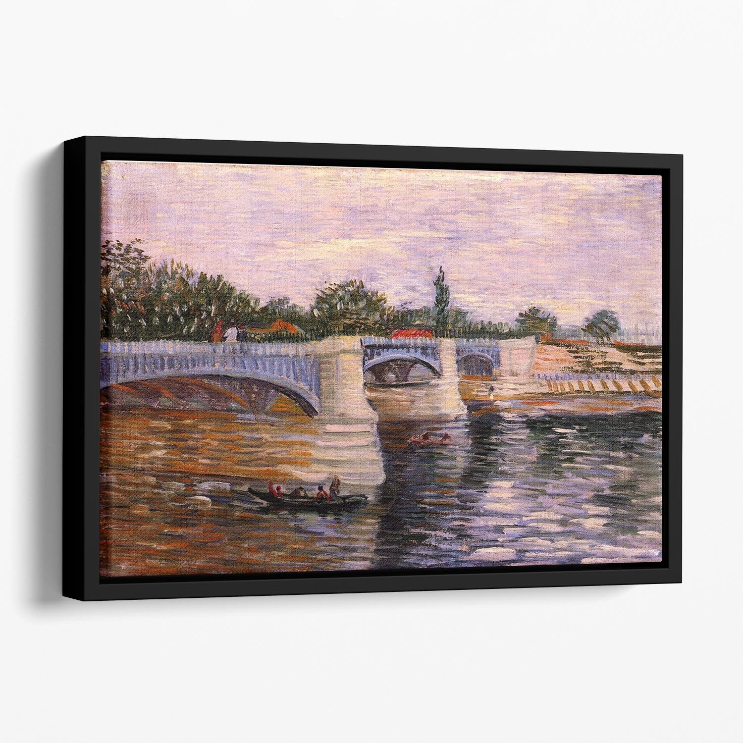 The Seine with the Pont del Grande Jette by Van Gogh Floating Framed Canvas