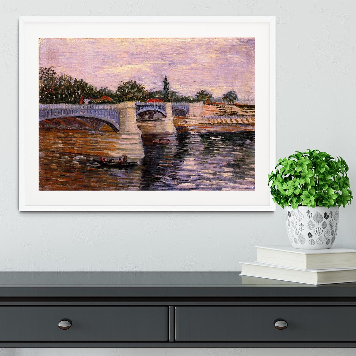 The Seine with the Pont del Grande Jette by Van Gogh Framed Print - Canvas Art Rocks - 5