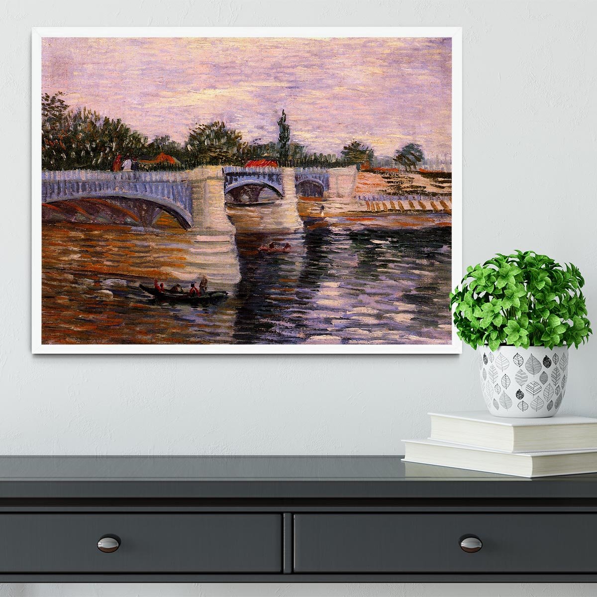 The Seine with the Pont del Grande Jette by Van Gogh Framed Print - Canvas Art Rocks -6