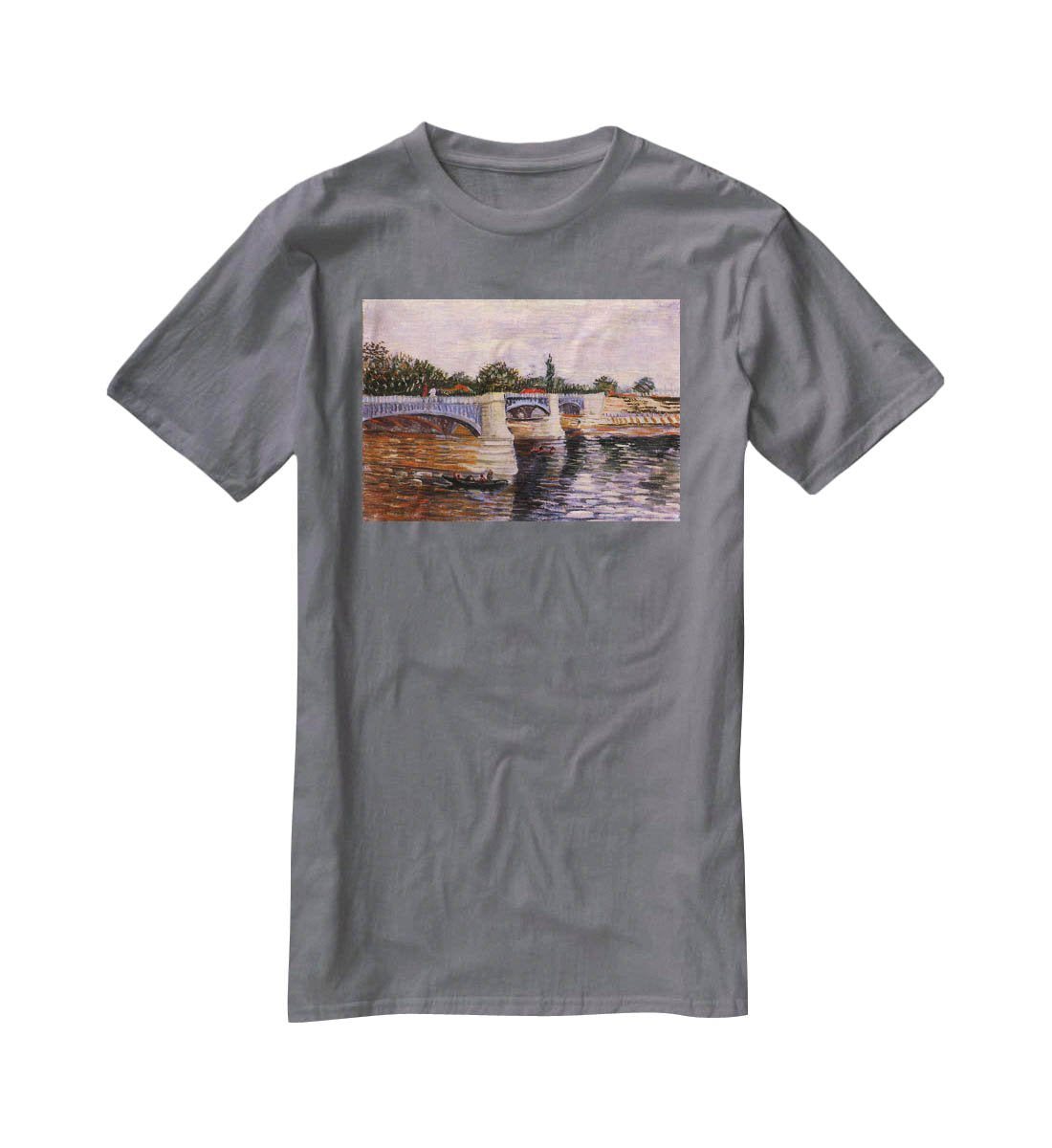 The Seine with the Pont del Grande Jette by Van Gogh T-Shirt - Canvas Art Rocks - 3