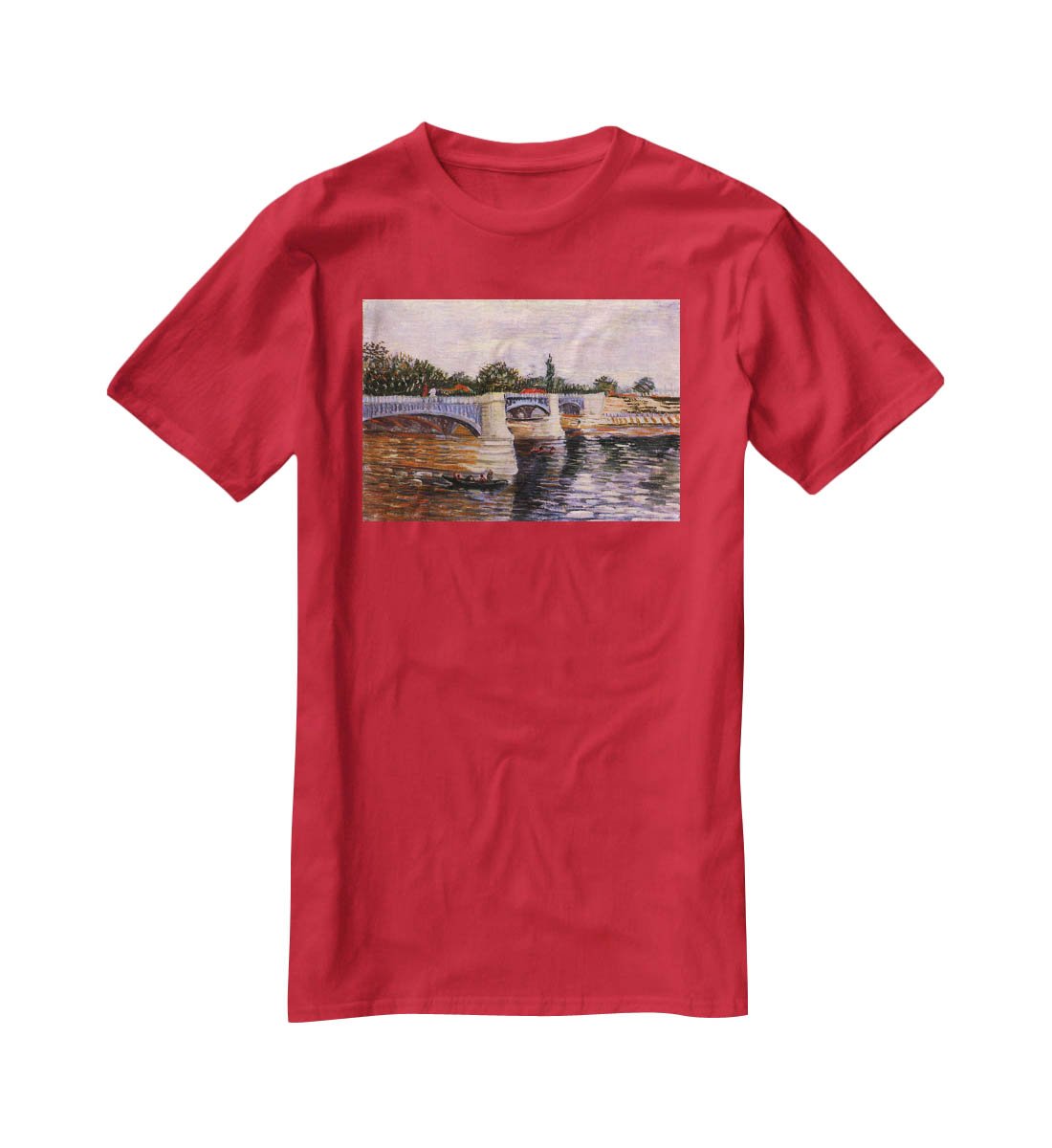 The Seine with the Pont del Grande Jette by Van Gogh T-Shirt - Canvas Art Rocks - 4