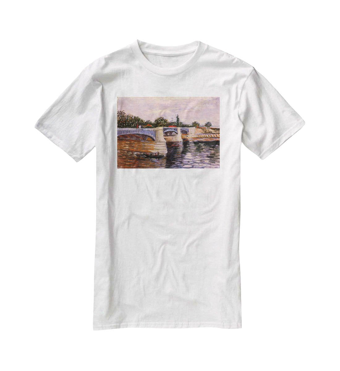 The Seine with the Pont del Grande Jette by Van Gogh T-Shirt - Canvas Art Rocks - 5