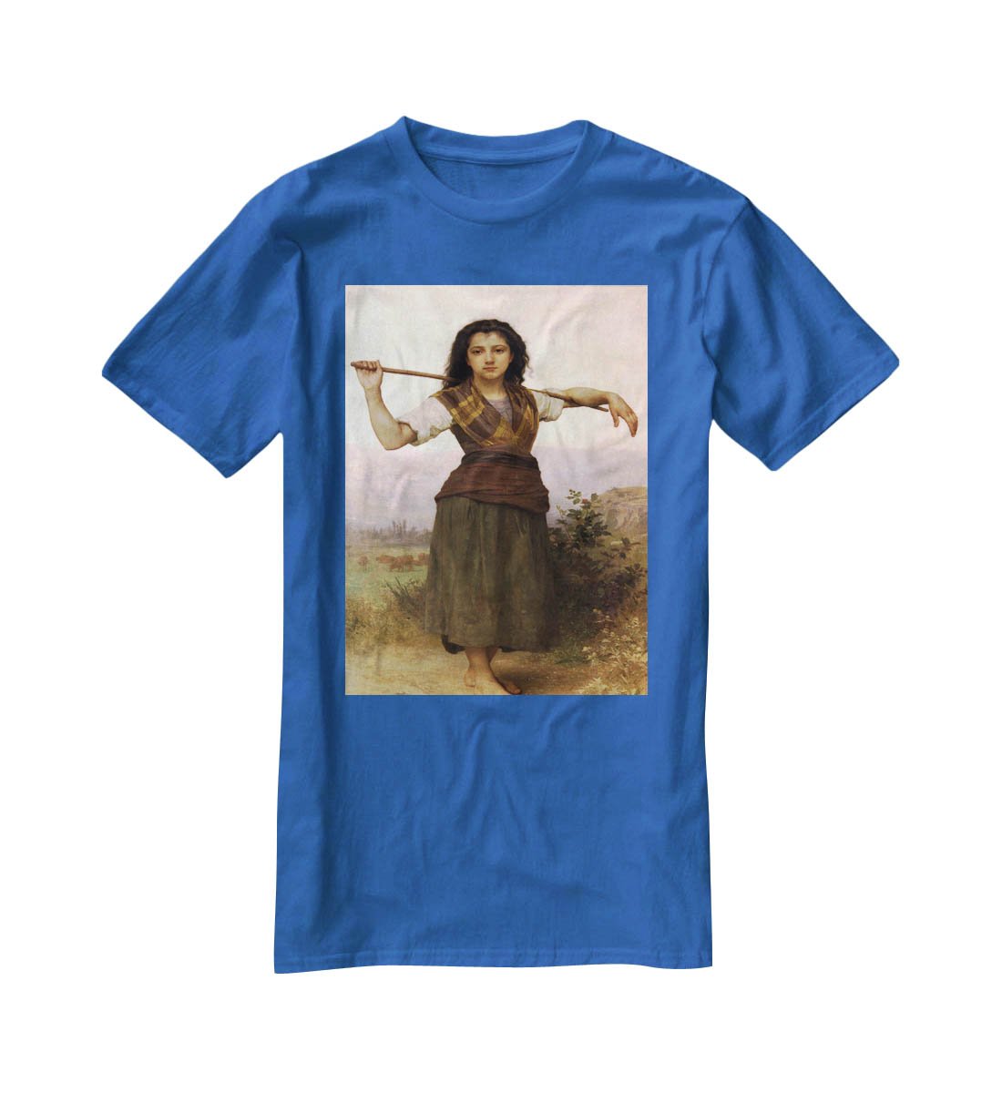 The Shepherdess By Bouguereau T-Shirt - Canvas Art Rocks - 2