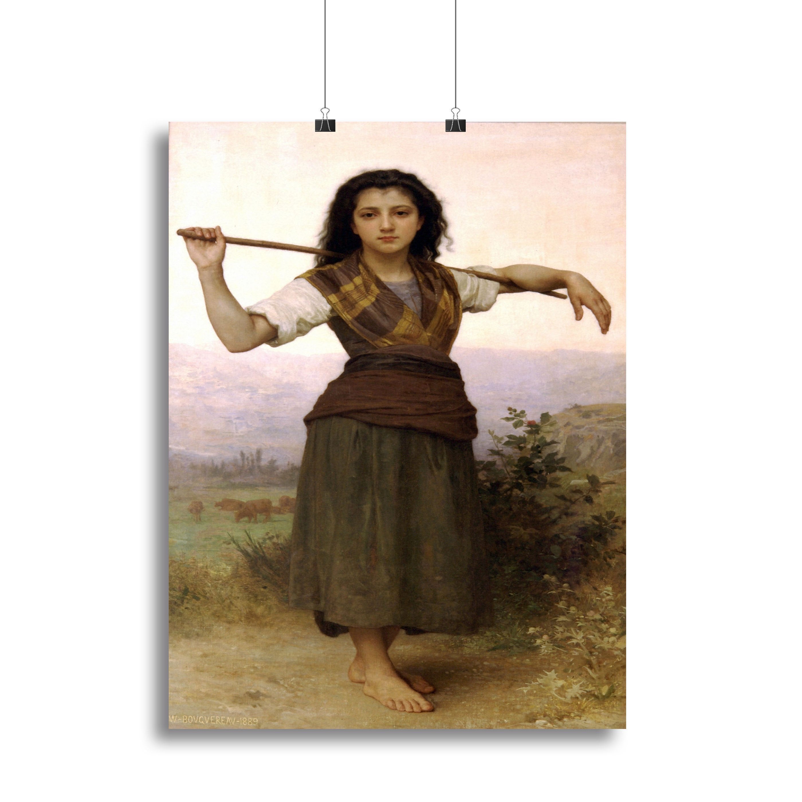 The Shepherdess By Bouguereau Canvas Print or Poster