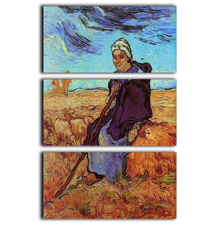 The Shepherdess after Millet by Van Gogh 3 Split Panel Canvas Print - Canvas Art Rocks - 1