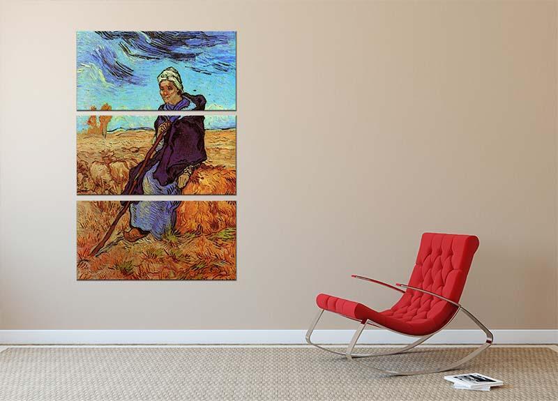 The Shepherdess after Millet by Van Gogh 3 Split Panel Canvas Print - Canvas Art Rocks - 2