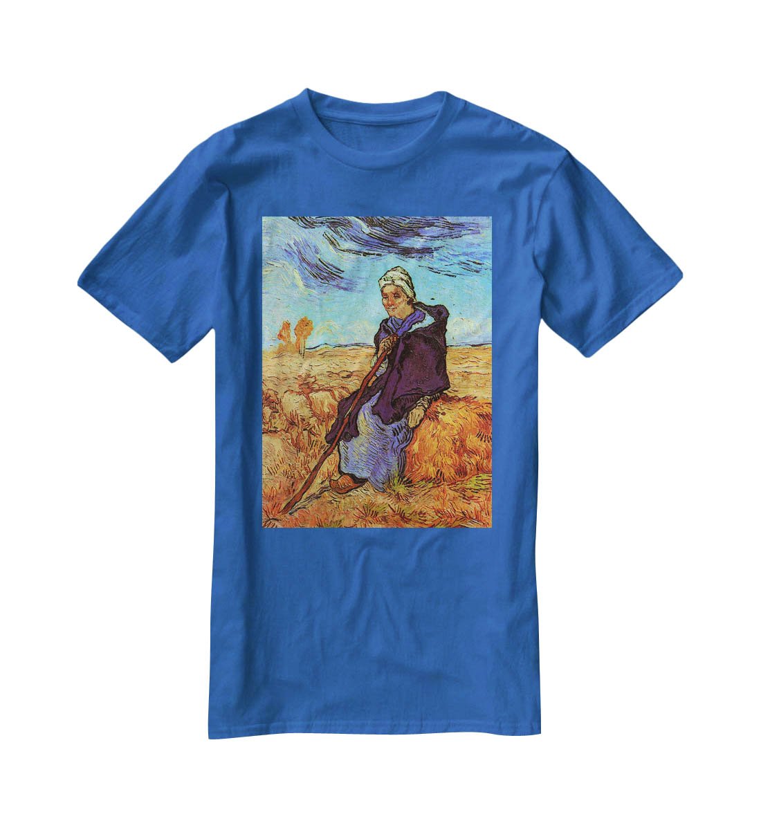The Shepherdess after Millet by Van Gogh T-Shirt - Canvas Art Rocks - 2