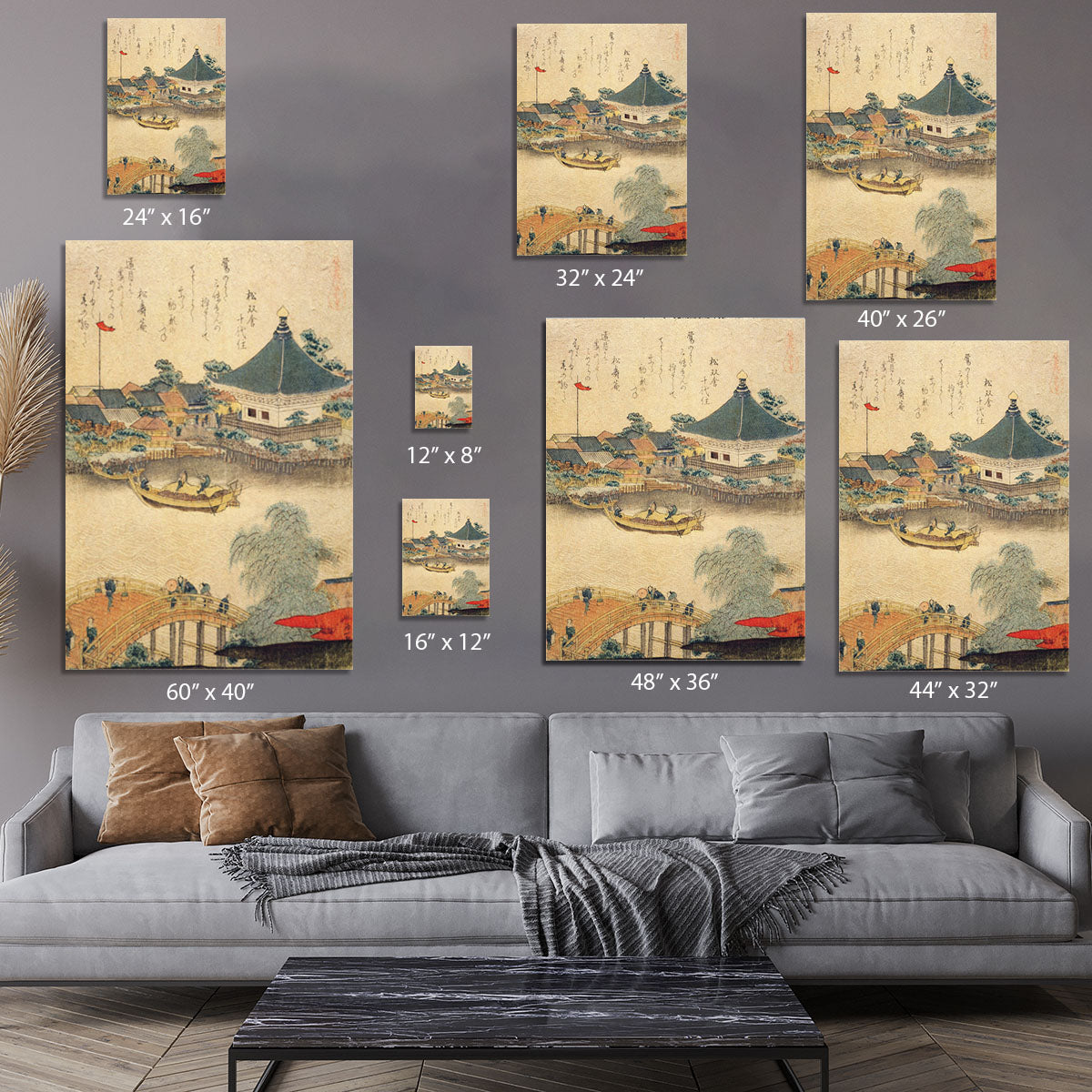 The Shrine Komagata Do in Komagata by Hokusai Canvas Print or Poster - Canvas Art Rocks - 7