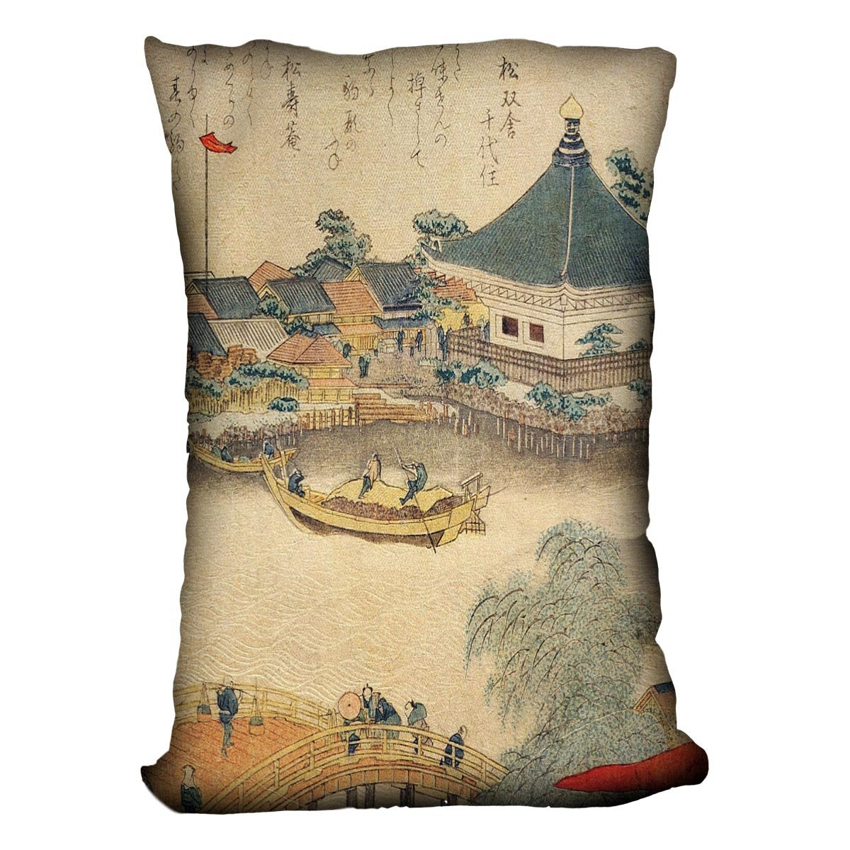 The Shrine Komagata Do in Komagata by Hokusai Throw Pillow