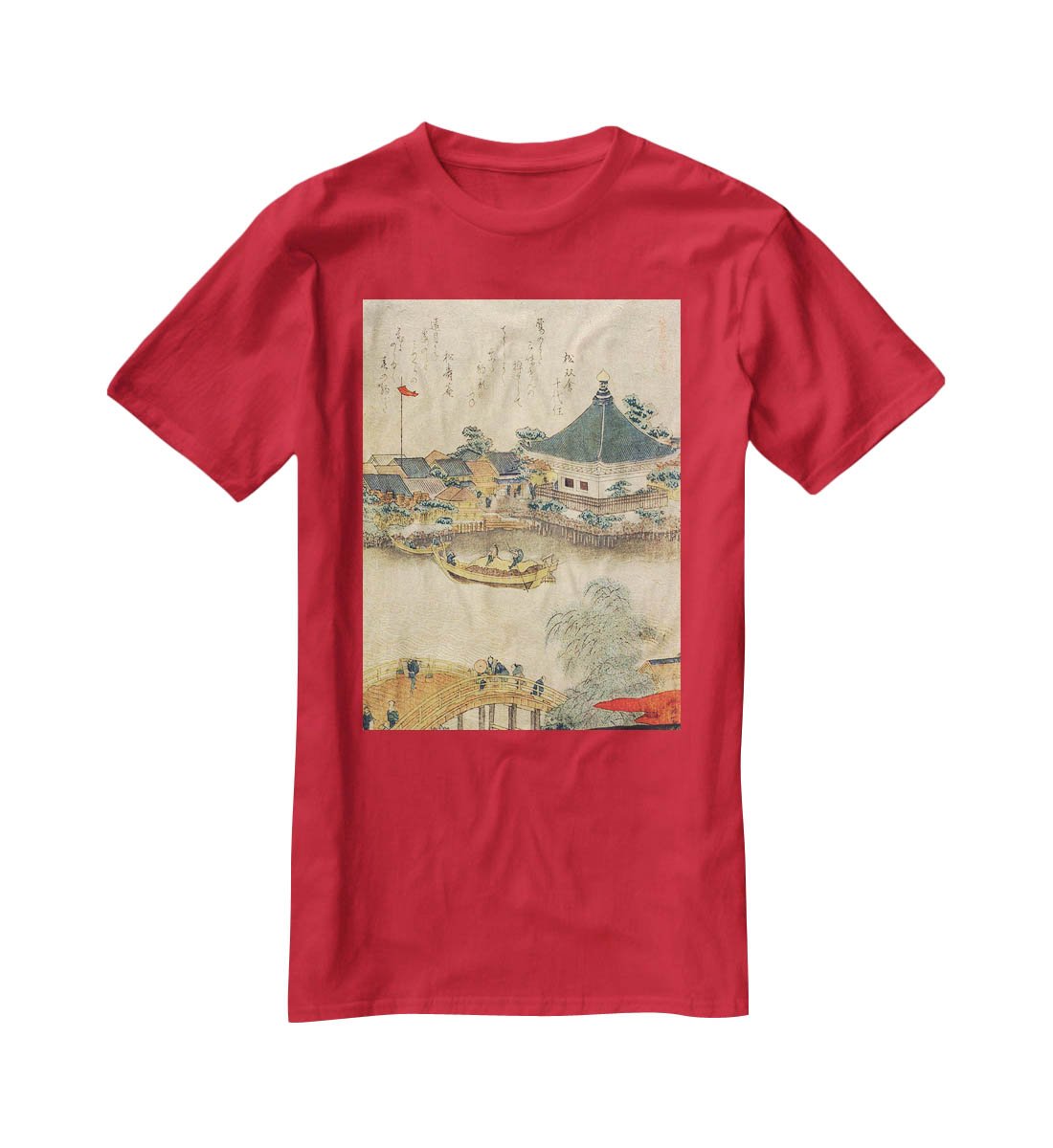 The Shrine Komagata Do in Komagata by Hokusai T-Shirt - Canvas Art Rocks - 4