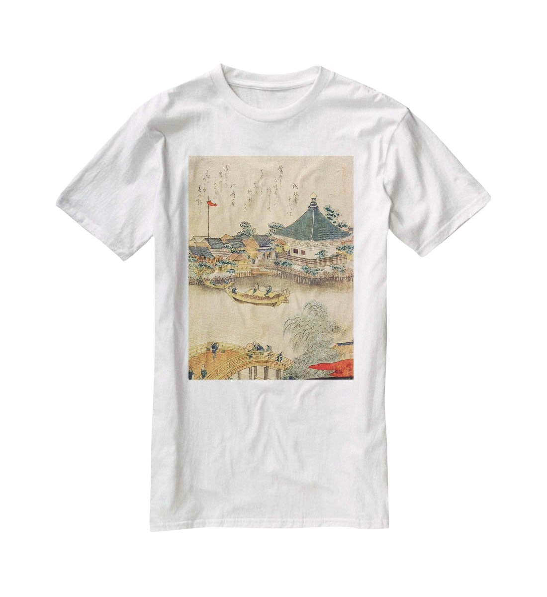The Shrine Komagata Do in Komagata by Hokusai T-Shirt - Canvas Art Rocks - 5
