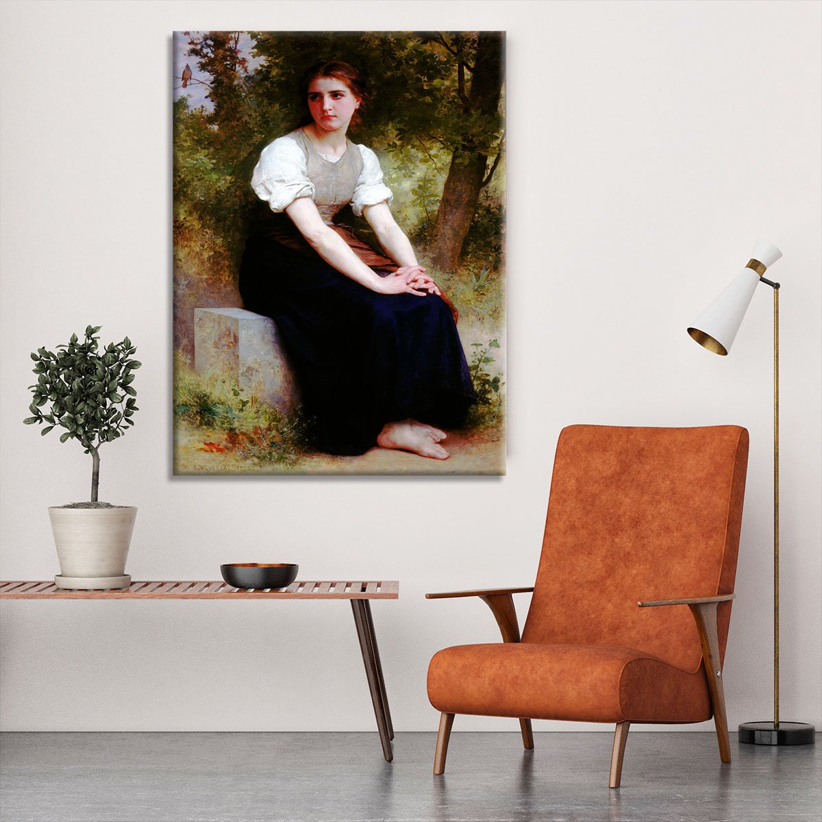 The Song of the Nightingale By Bouguereau Canvas Print or Poster