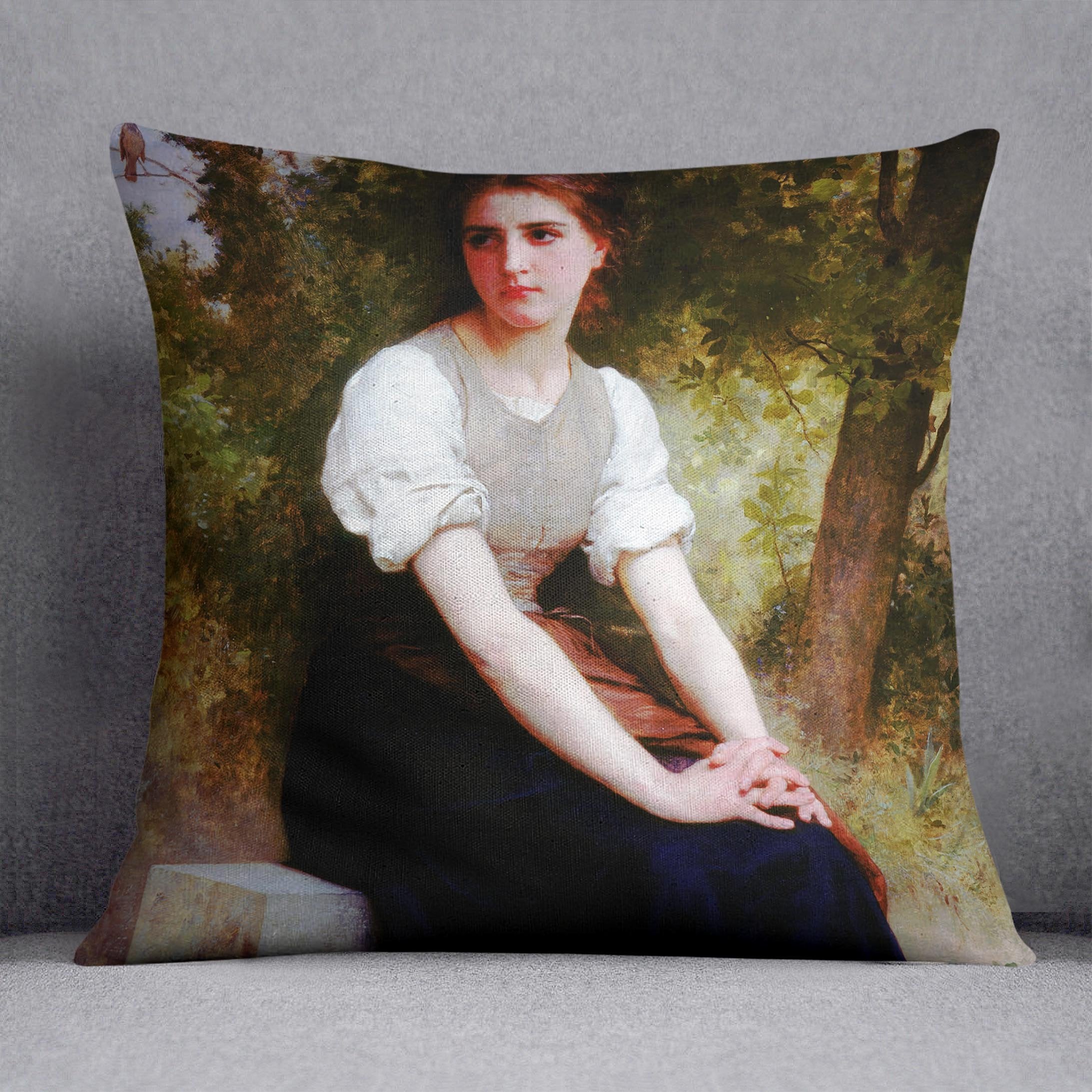 The Song of the Nightingale By Bouguereau Throw Pillow