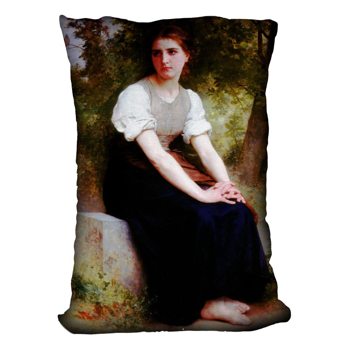The Song of the Nightingale By Bouguereau Throw Pillow