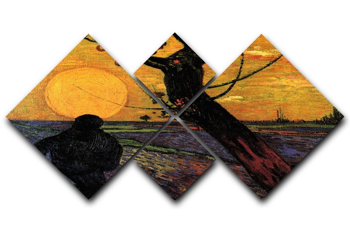 The Sower 2 by Van Gogh 4 Square Multi Panel Canvas  - Canvas Art Rocks - 1