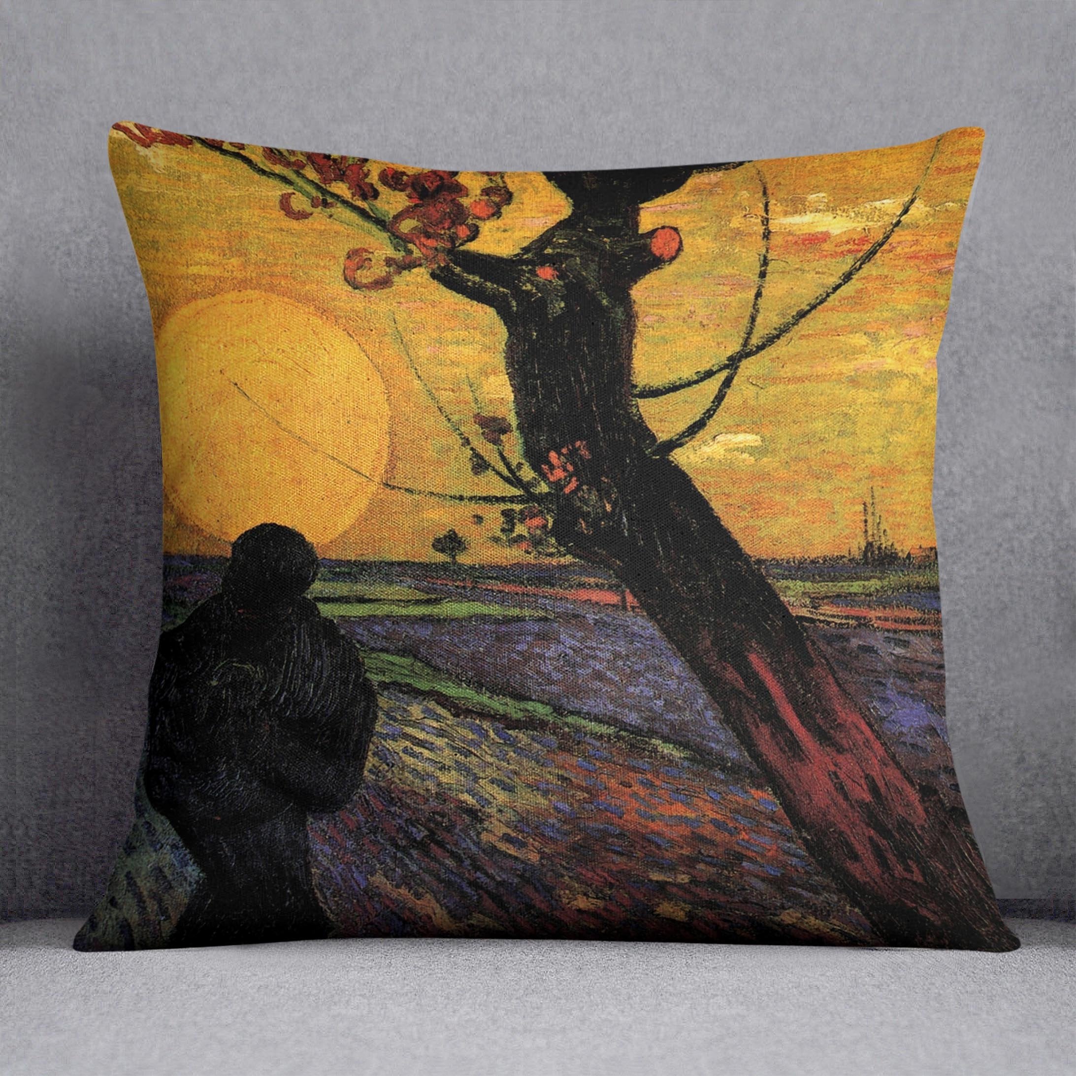 The Sower 2 by Van Gogh Throw Pillow