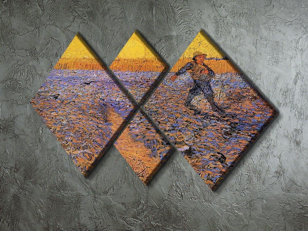 The Sower 3 by Van Gogh 4 Square Multi Panel Canvas - Canvas Art Rocks - 2
