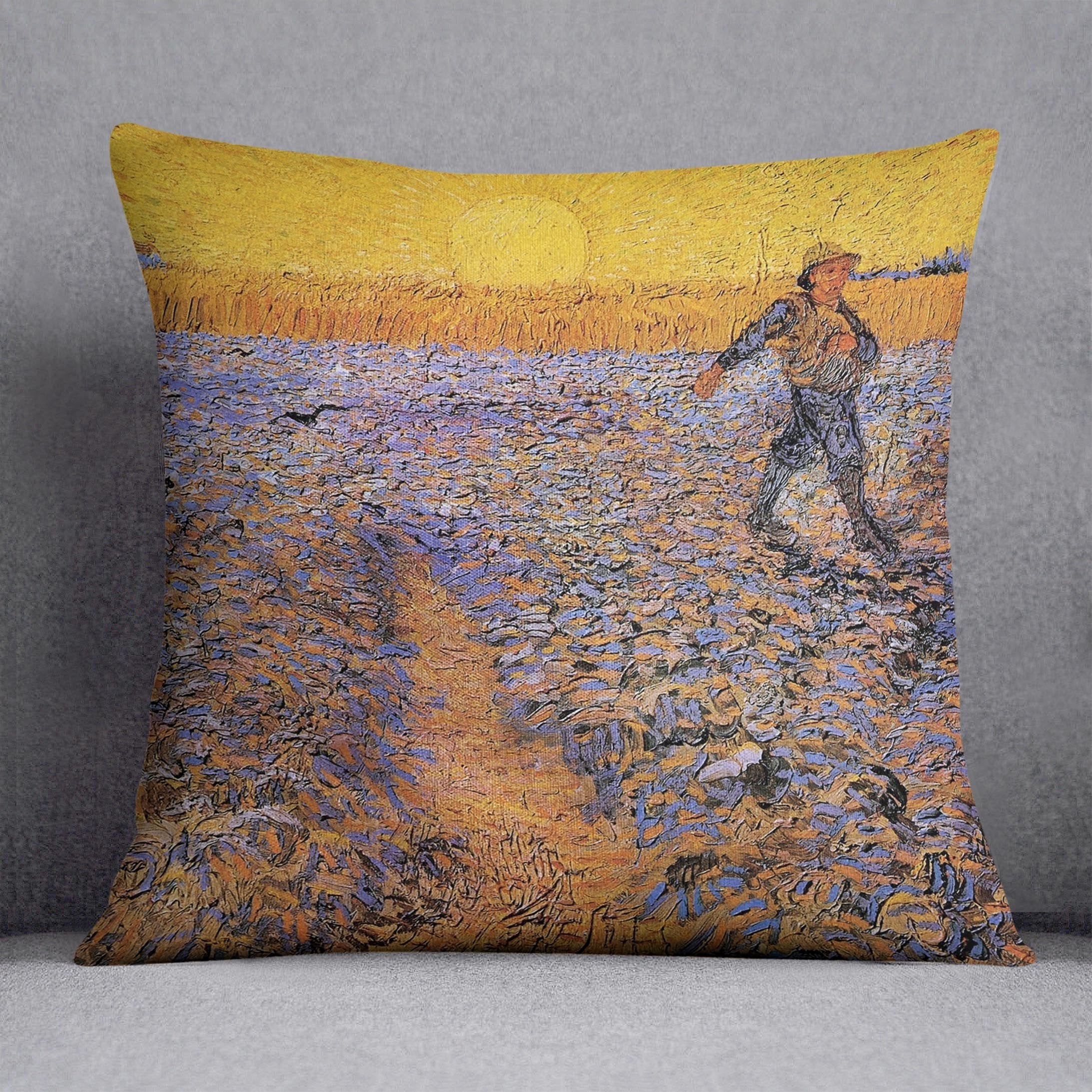 The Sower 3 by Van Gogh Throw Pillow