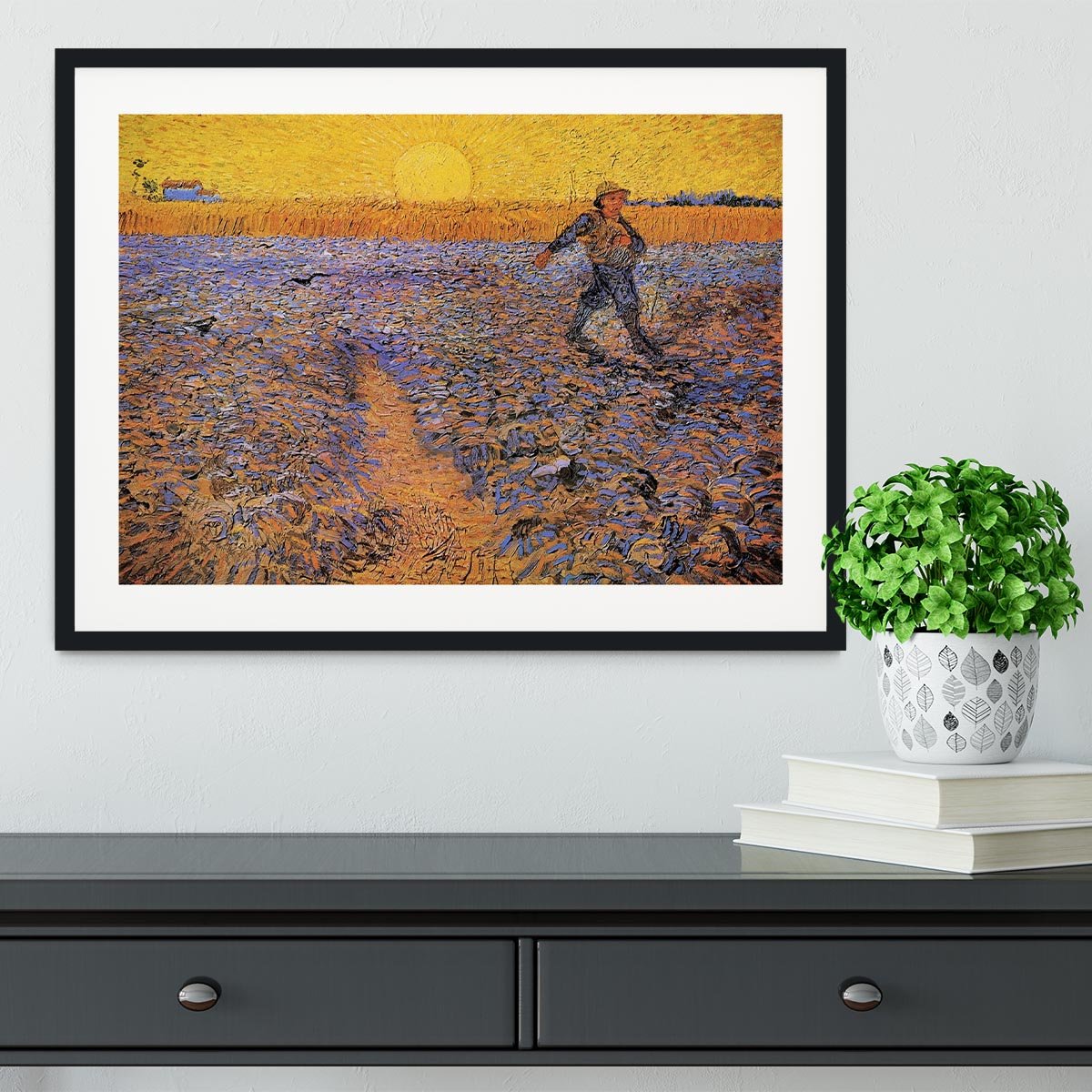 The Sower 3 by Van Gogh Framed Print - Canvas Art Rocks - 1