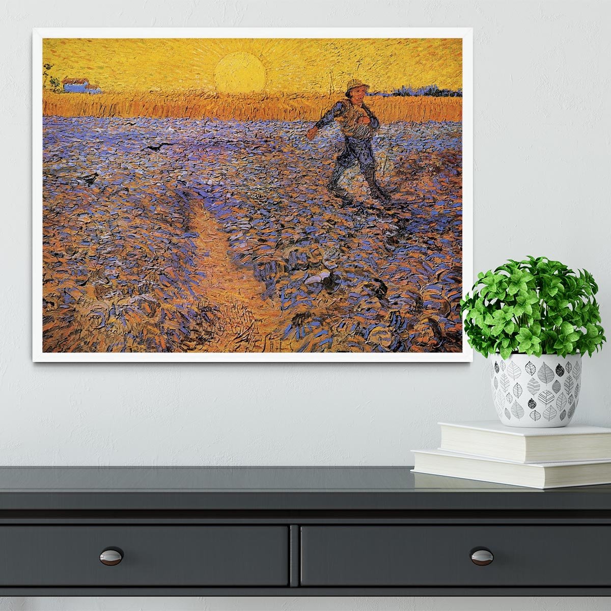 The Sower 3 by Van Gogh Framed Print - Canvas Art Rocks -6