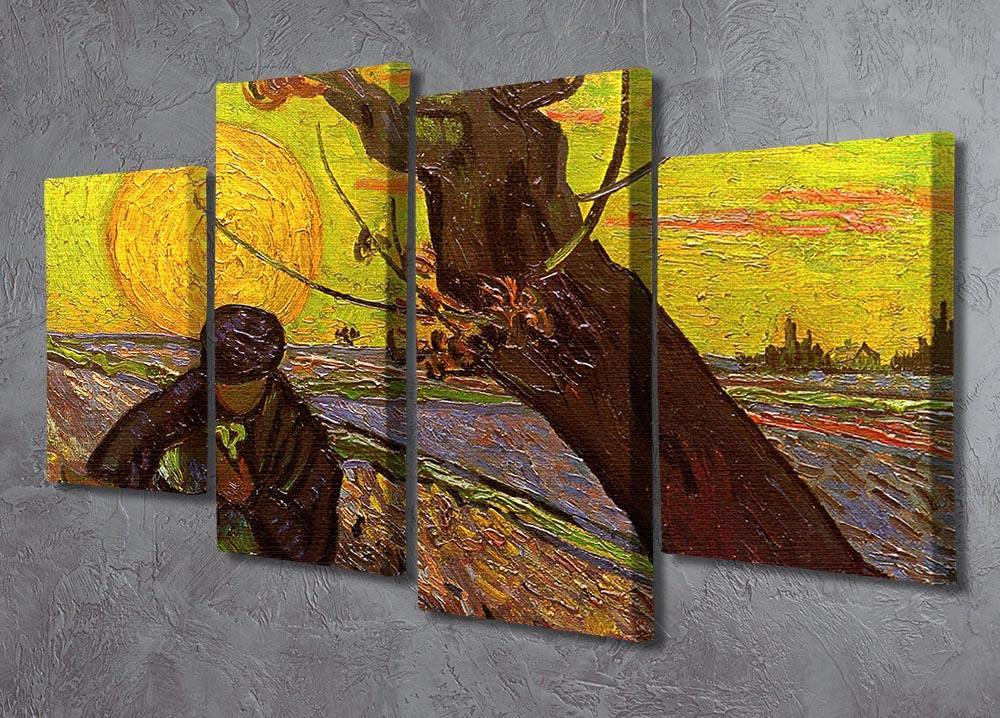 The Sower by Van Gogh 4 Split Panel Canvas - Canvas Art Rocks - 2
