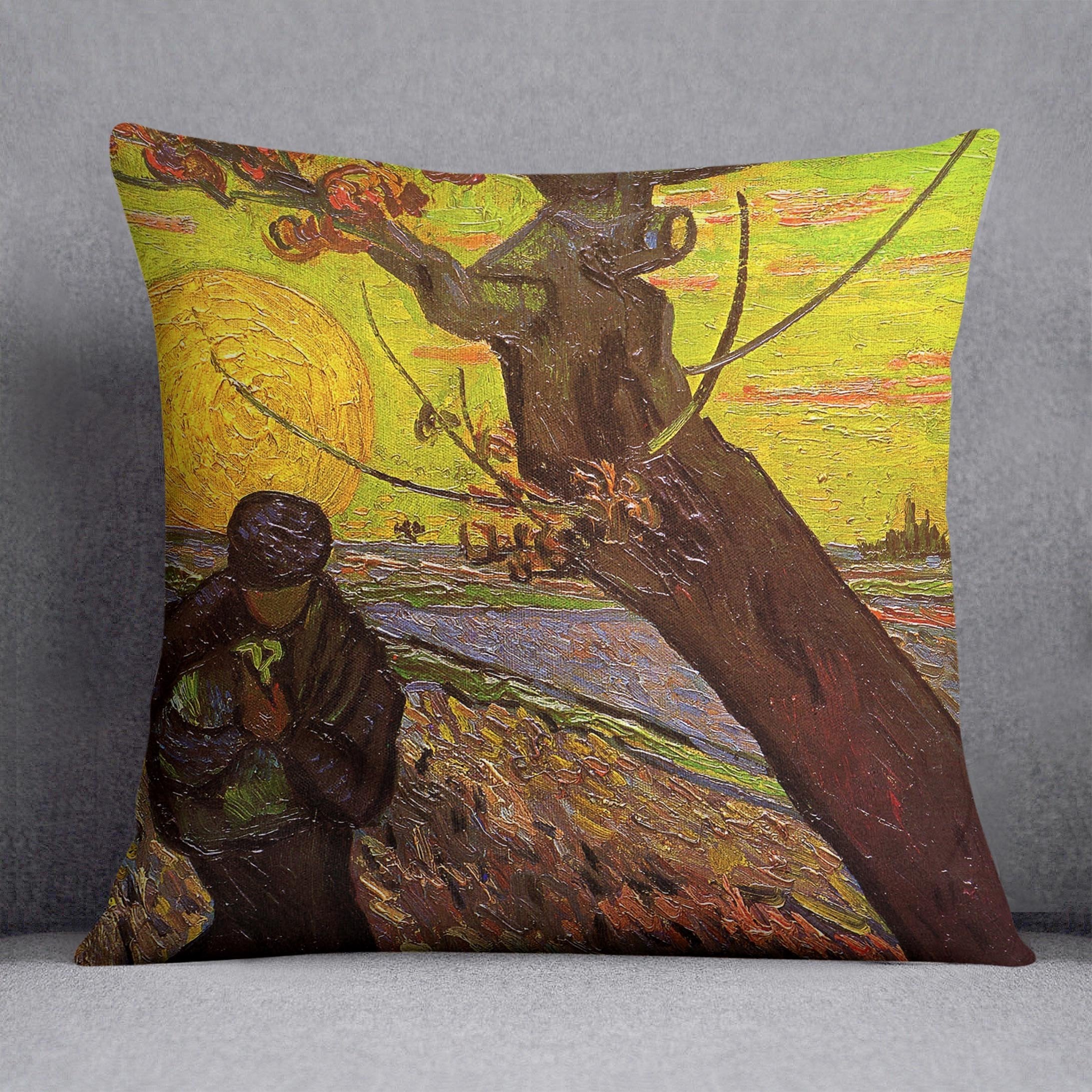 The Sower by Van Gogh Throw Pillow