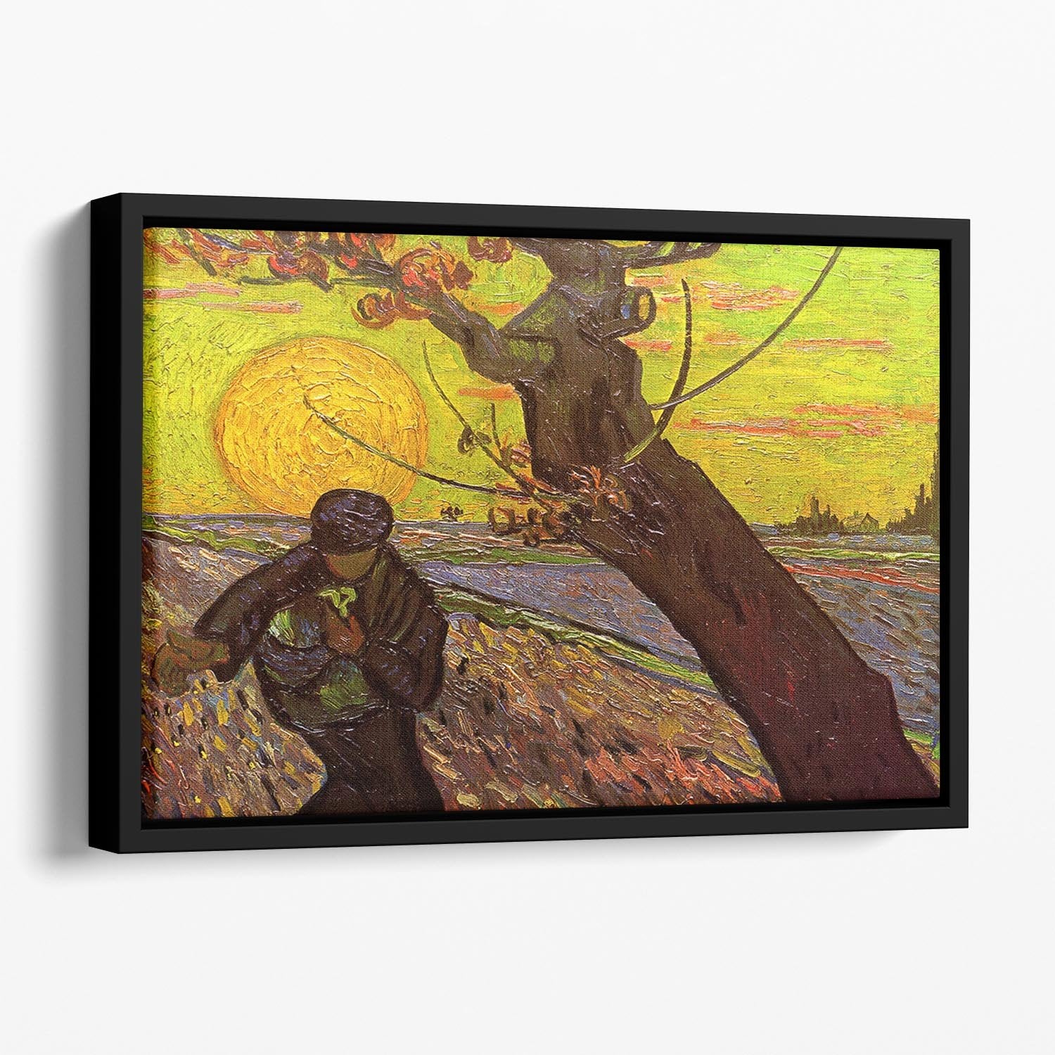 The Sower by Van Gogh Floating Framed Canvas