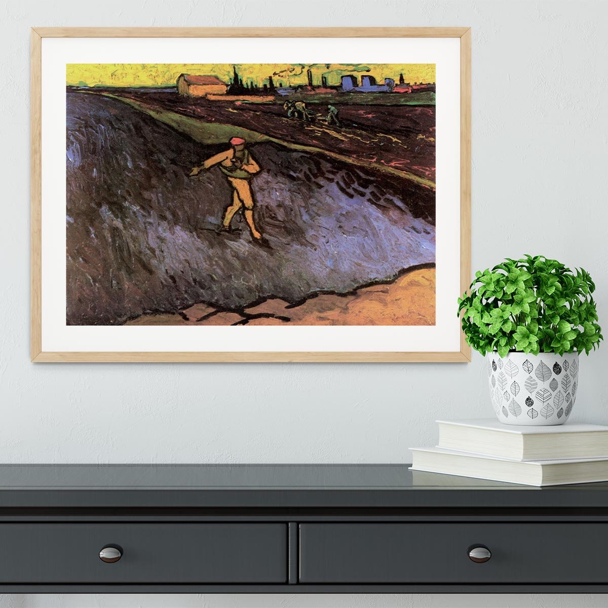 The Sower with the outskirts of Arles in the Background by Van Gogh Framed Print - Canvas Art Rocks - 3