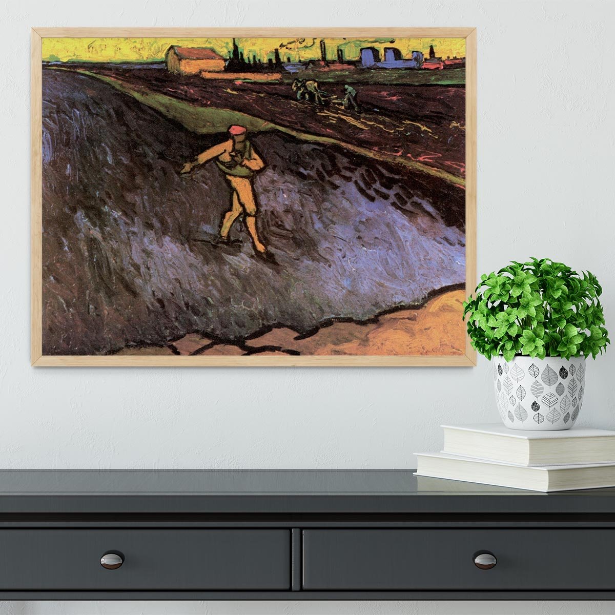 The Sower with the outskirts of Arles in the Background by Van Gogh Framed Print - Canvas Art Rocks - 4