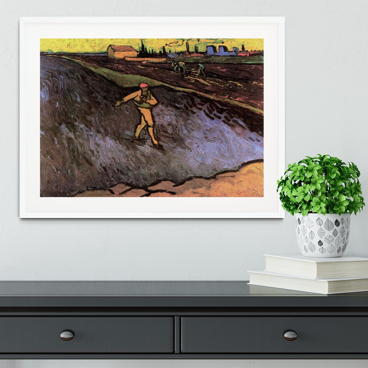 The Sower with the outskirts of Arles in the Background by Van Gogh Framed Print - Canvas Art Rocks - 5