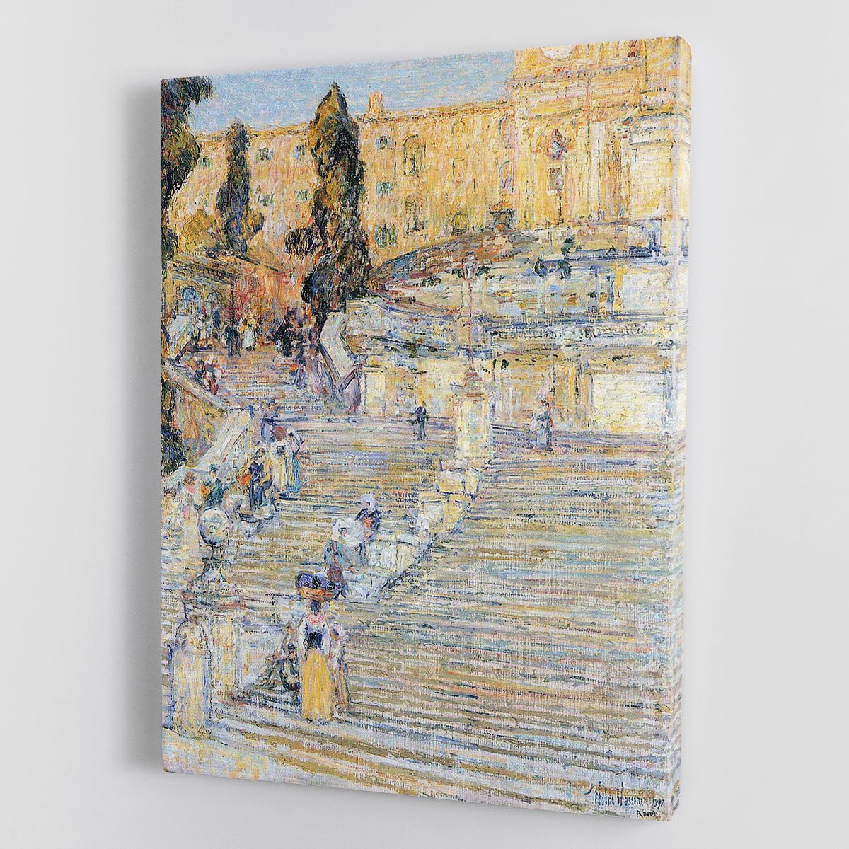 The Spanish steps by Hassam Canvas Print or Poster