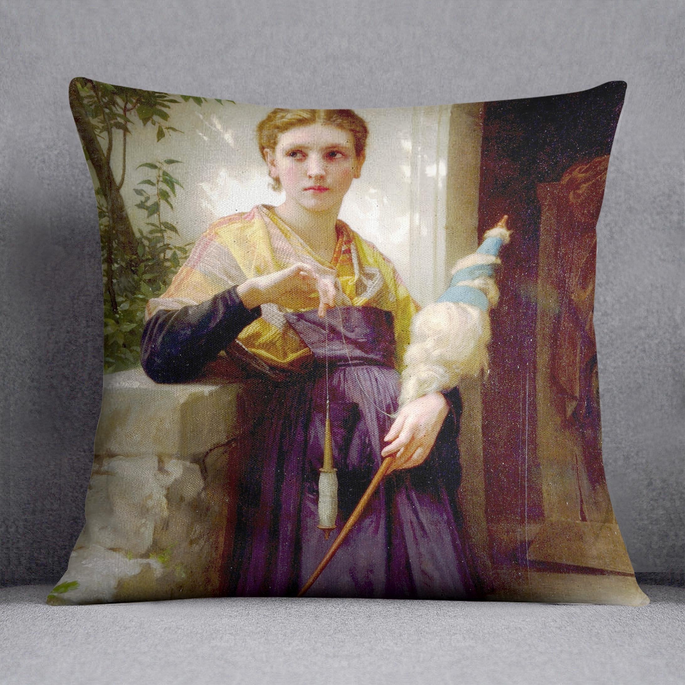 The Spinne By Bouguereau Throw Pillow