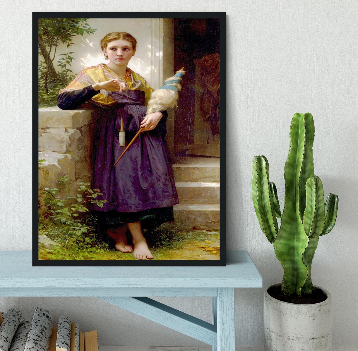 The Spinne By Bouguereau Framed Print - Canvas Art Rocks - 2