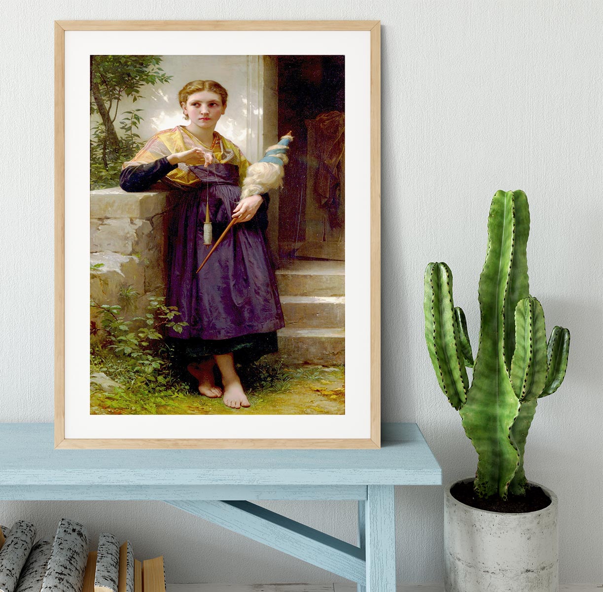 The Spinne By Bouguereau Framed Print - Canvas Art Rocks - 3