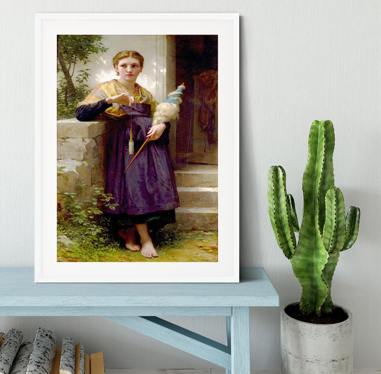 The Spinne By Bouguereau Framed Print - Canvas Art Rocks - 5