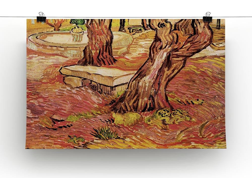 The Stone Bench in the Garden of Saint-Paul Hospital by Van Gogh Canvas Print & Poster - Canvas Art Rocks - 2
