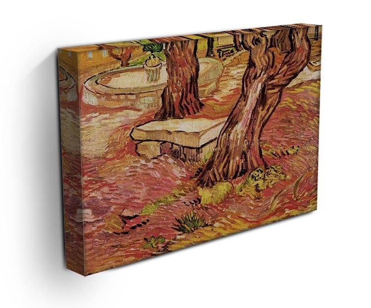 The Stone Bench in the Garden of Saint-Paul Hospital by Van Gogh Canvas Print & Poster - Canvas Art Rocks - 3